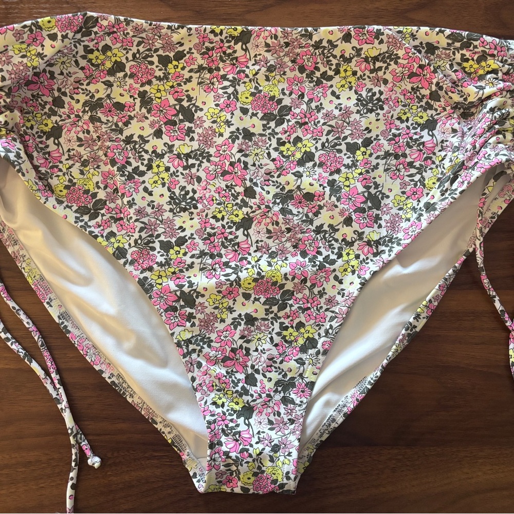 Lands' End Floral Bikini Bottoms in Pink, Yellow & Green 18
